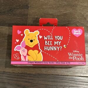 Disney Women’s Winnie the Pooh Red Cozy Socks